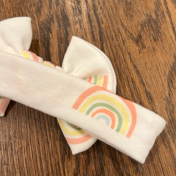 Baby girl rainbow print bow headband - Picture 6 of 8